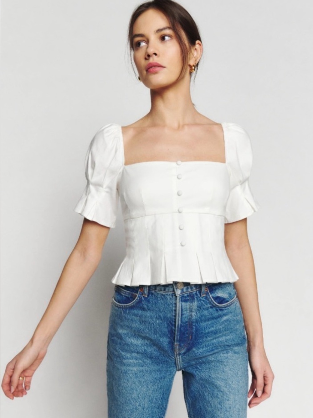 Reformation top in white. Size 4. Excellent condition!